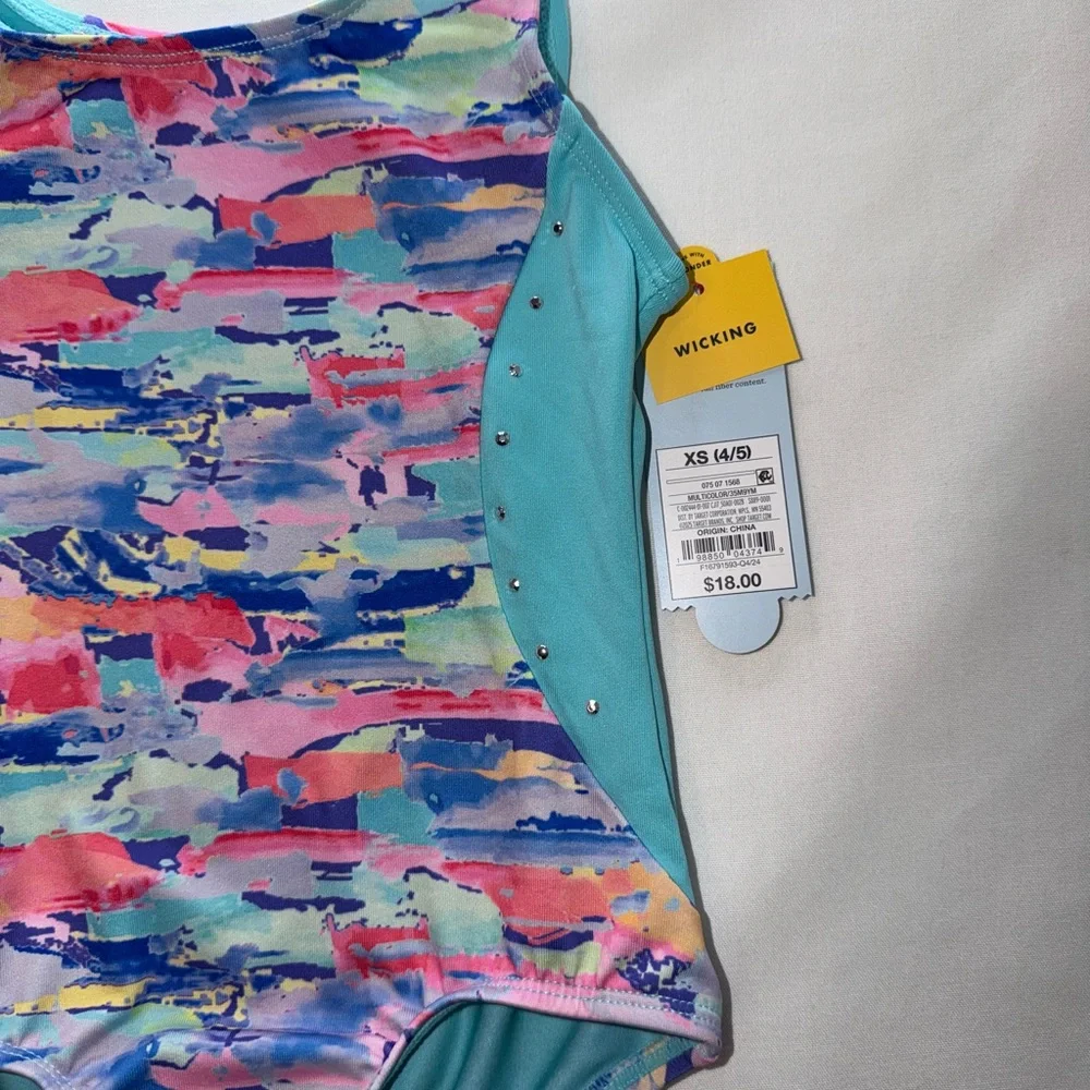 Art Class Girls Swimsuit XS 4/5 Multicolor One Piece UPF 50+ NWT